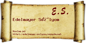 Edelmayer Sólyom névjegykártya